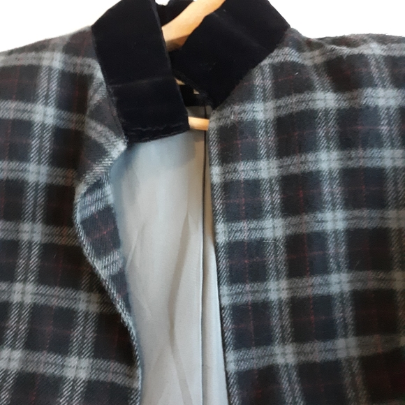 UPCYCLED wool and velvet open front winter jacket - Picture 5 of 5